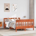 vidaXL Cadre de lit sans matelas cire marron 120x200cm bois pin massif