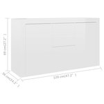 vidaXL Buffet Blanc brillant 120x36x69 cm Bois d’ingénierie