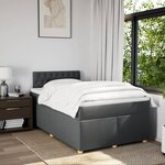 vidaXL Sommier à lattes de lit avec matelas Gris foncé 120x200cm Tissu