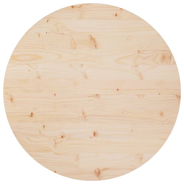 vidaXL Dessus de table Ø80x2 5 cm Bois de pin massif