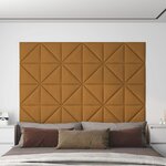 vidaXL Panneaux muraux 12 Pièces Marron 30x30 cm Velours 0 54 m²