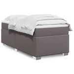 vidaXL Sommier à lattes de lit avec matelas Gris 90x190 cm Similicuir