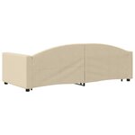 vidaXL Lit de jour avec gigogne et tiroirs crème 90x200 cm tissu