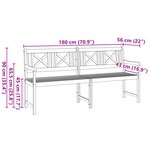 vidaXL Banc de jardin 180x56x90 cm en bois massif d'acacia