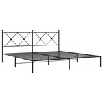vidaXL Cadre de lit métal avec tête de lit noir 183x213 cm