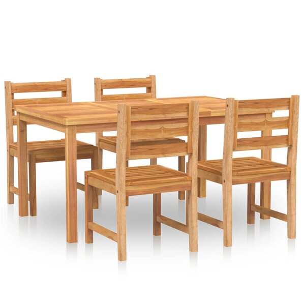 vidaXL Ensemble à manger de jardin 5Pièces Bois de teck massif