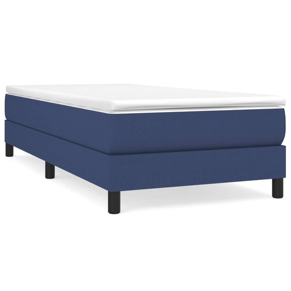 vidaXL Sommier à lattes de lit avec matelas Bleu 90x200 cm Tissu