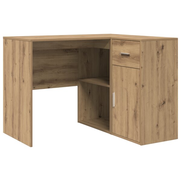 vidaXL Bureau d'angle en chêne artisanal 102x88x75 cm en bois d'ingénierie