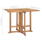 vidaXL Ensemble à manger d'extérieur pliable 5 Pièces Bois solide de teck
