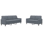 vidaXL Ensemble de canapés 2 Pièces avec coussins Gris foncé Velours