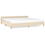 vidaXL Cadre de lit sans matelas crème 200x200 cm tissu