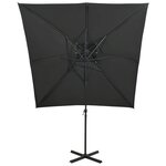 vidaXL Parasol déporté à double toit 250x250 cm Anthracite