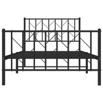 vidaXL Cadre de lit métal avec tête de lit/pied de lit noir 100x190 cm
