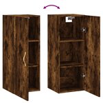 vidaXL Armoire murale chêne fumé 34 5x34x90 cm