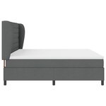 vidaXL Lit Box Spring avec Matelas Gris Foncé 200x200 cm Tissu