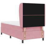 Lit à ressort vidaXL avec matelas en rose  90x190 cm  velours