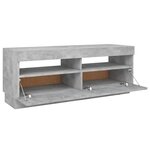 vidaXL Meuble TV avec lumières LED gris béton 100x35x40 cm