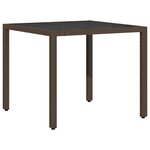 Ensemble de salle à manger de jardin vidaXL 5 pièces avec coussins en poly rattan marron