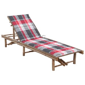 vidaXL Chaise longue de jardin avec coussin Bambou