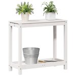 vidaXL Table de rempotage avec étagère blanc 82 5x35x75 cm massif pin