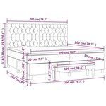 vidaXL Sommier à lattes de lit avec matelas Gris clair 200x200cm Tissu