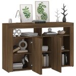 vidaXL Buffet avec lumières LED chêne marron 115 5x30x75 cm