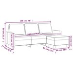vidaXL Canapé à 3 places avec repose-pieds Gris foncé 180 cm Tissu