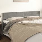 vidaXL Têtes de lit 2 Pièces Gris clair 90x5x78/88 cm Velours