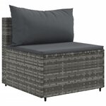 vidaXL Salon de jardin 6 Pièces avec coussins Gris Résine tressée