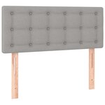 vidaXL Sommier à lattes de lit avec matelas Gris clair 90x200 cm Tissu