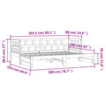 vidaXL Lit de jour avec lit gigogne 80x200 cm bois de pin massif