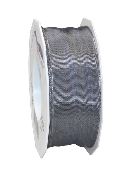 Ruban de soie acetat laitonné lyon 25-m-rouleau 40 mm ardoise