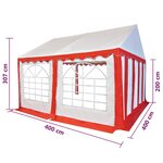 vidaXL Couverture de chapiteau 4x4 m Rouge et blanc