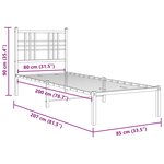 vidaXL Cadre de lit métal avec tête de lit blanc 80x200 cm