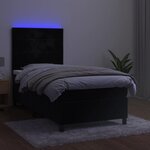 vidaXL Sommier à lattes de lit avec matelas LED Noir 90x200 cm Velours