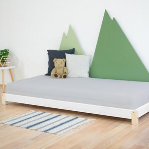 Lit simple TEENY 140 x 200 naturel et blanc