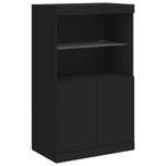 vidaXL Buffet avec lumières LED noir 181 5x37x100 cm