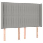 vidaXL Sommier à lattes de lit matelas LED Gris clair 140x190 cm Tissu