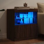 vidaXL Buffet avec lumières LED chêne marron 60x37x67 cm