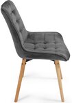 Lot de 6 chaises de salon salle à manger pied en bois et velours gris foncé 01_0000736