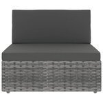 Salon de jardin meuble d'extérieur ensemble de mobilier 9 pièces avec coussins gris résine tressée 02_0018014