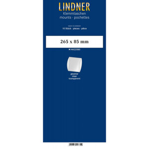 Bandes double soudure 265 x 85 mm pour carnets de timbres. Fond - Transparent