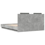 vidaXL Cadre de lit avec tête de lit gris béton 140x200 cm