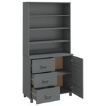 vidaXL Buffet HAMAR Bois massif de pin Gris foncé
