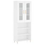 vidaXL Buffet haut Blanc 69 5x34x180 cm Bois d'ingénierie