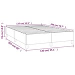 vidaXL Cadre de lit Gris foncé 140 x 200 cm Tissu