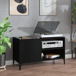 vidaXL Armoire à disques noir 84 5x38x48 cm bois d'ingénierie