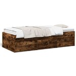 vidaXL Lit de jour avec tiroirs chêne fumé 90x190 cm bois d'ingénierie