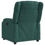 vidaXL Fauteuil de massage inclinable Vert foncé Tissu