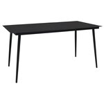 vidaXL Table à dîner de jardin Noir 190x90x74 cm Acier et verre